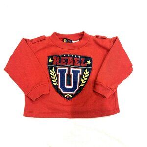 Vintage Sweatshirt Toddler 2T Little Rebel Uni School Patch 90s Overall Shirt